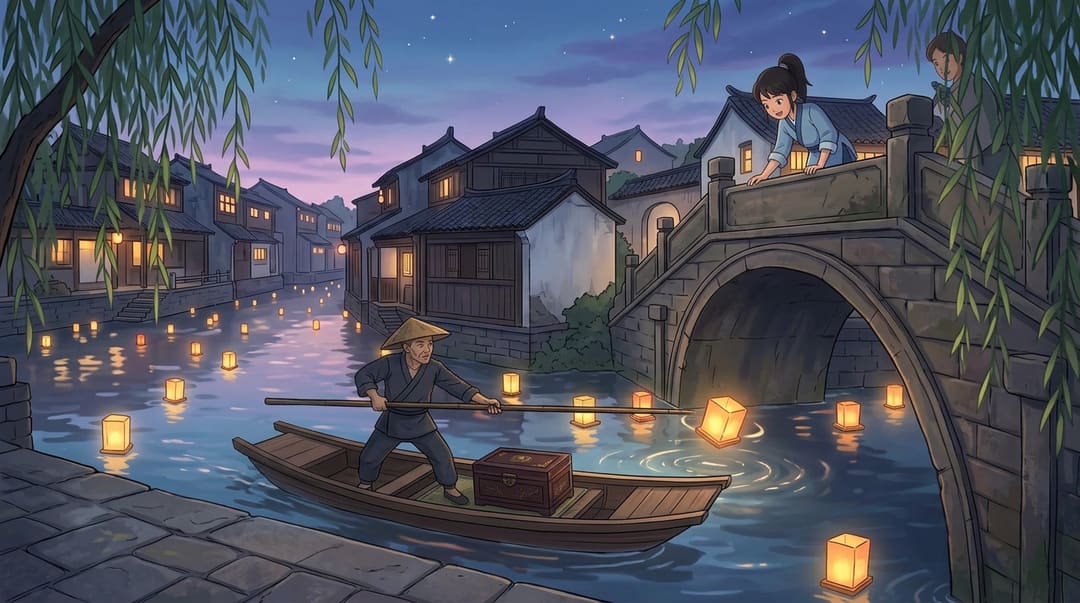 篙横船头