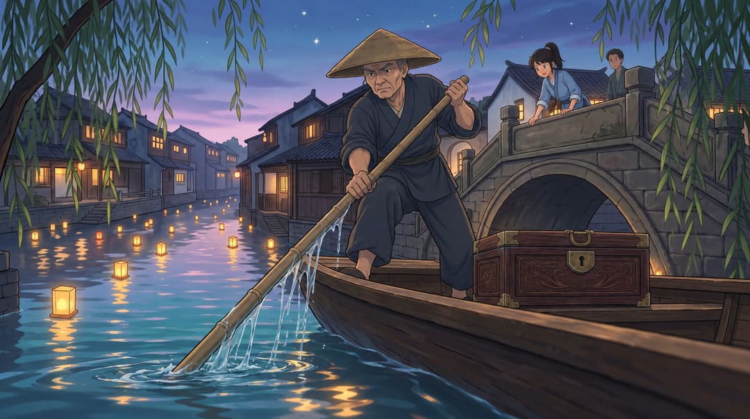 水爬上竹篙