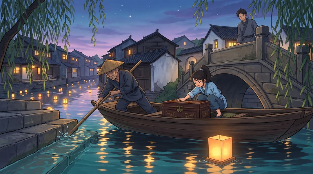 落舱·铜锁沾水
