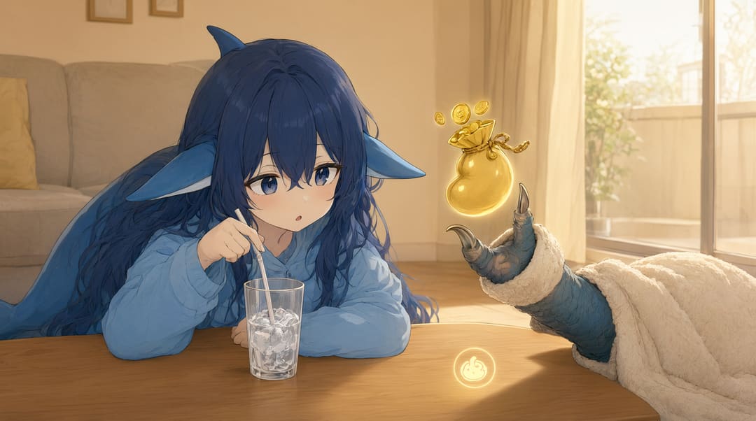 金币袋浮起来了