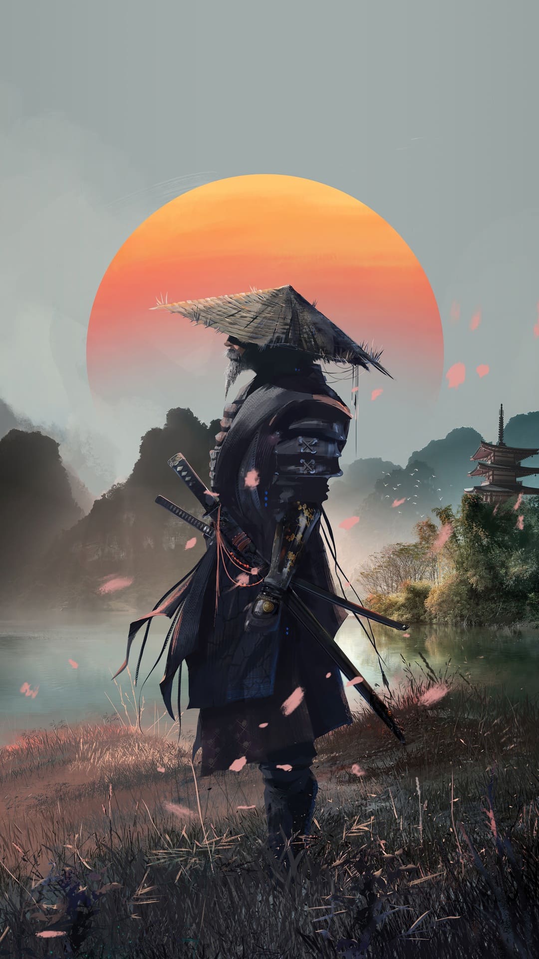 落日渡口：归乡残照